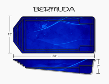 The Bermuda Fiberglass Pool 15' X 33'