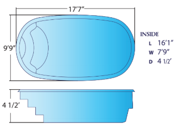 The Citation II Fiberglass Pool 10' X 18'