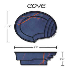 The Cove Fiberglass Pool 11' x 8'