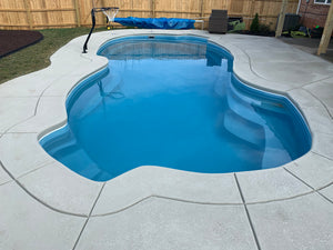 Baron Fiberglass Pool with spray deck